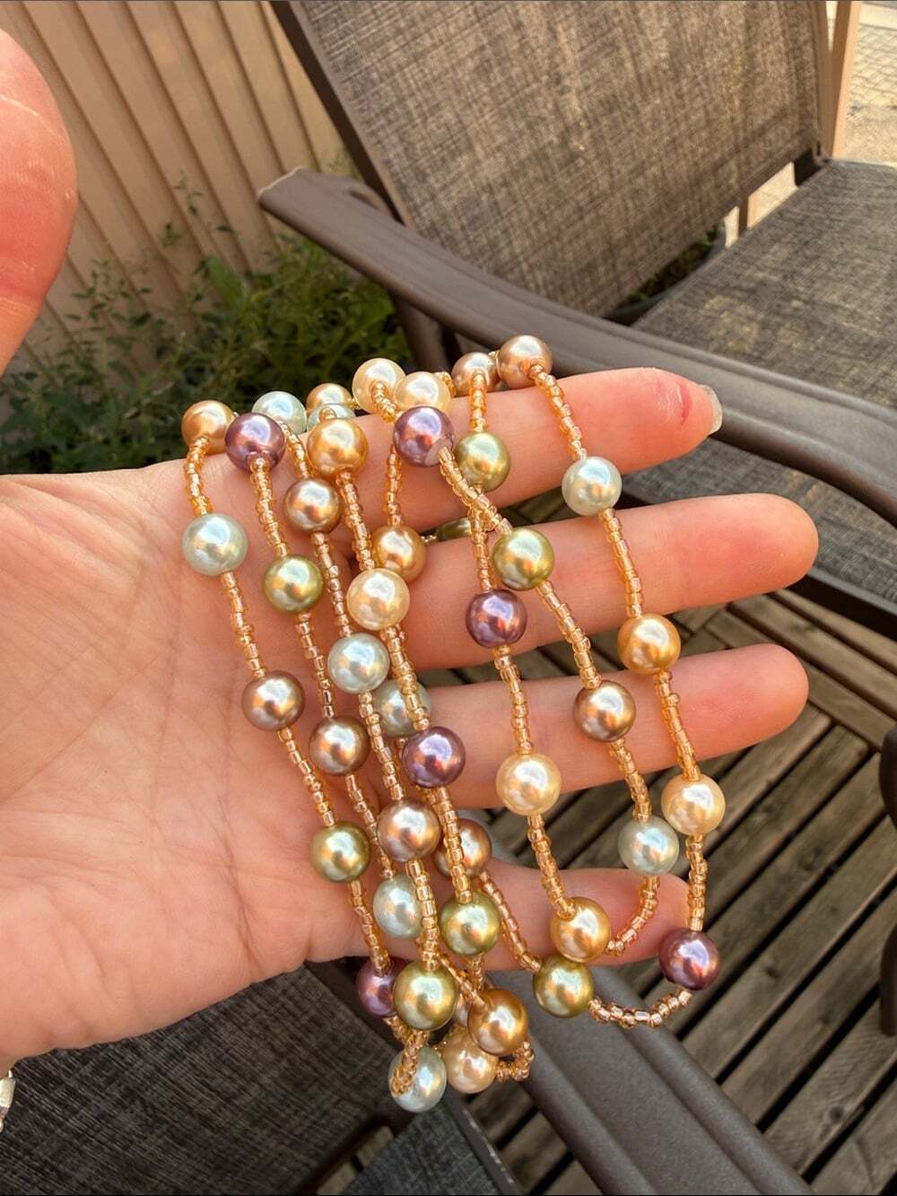 Vtg Joan Rivers Multicolor Pearl Bead Double Strand Necklace - Picture 4 of 5